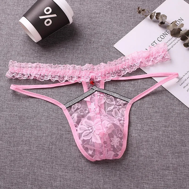 Lace Sheer Sissy Pouch Panties