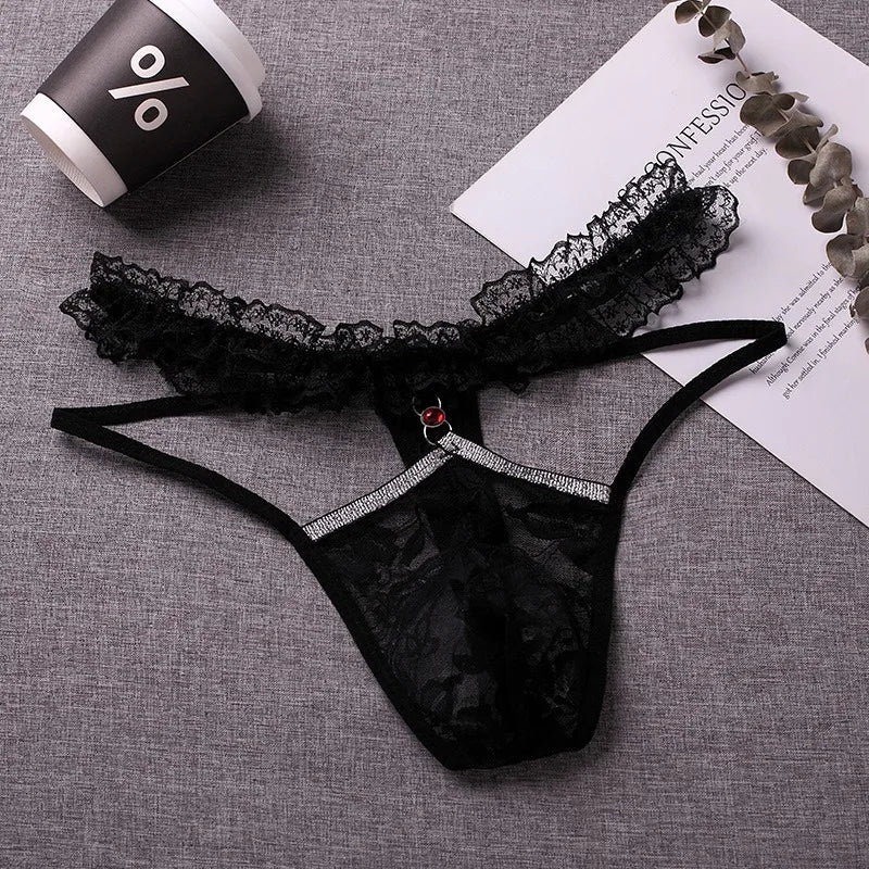 Lace Sheer Sissy Pouch Panties