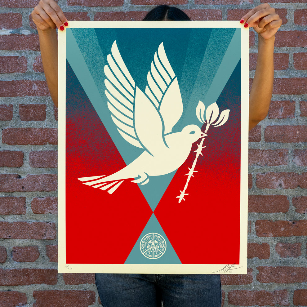 Shepard Fairey "Barb Wire Dove Gradient" Print