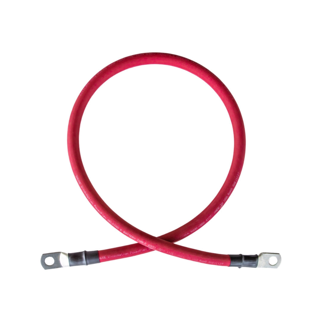 2/0 Gauge (AWG) Black and Red Pure Copper Battery Cable Wire with Lug Connector Ring Terminals