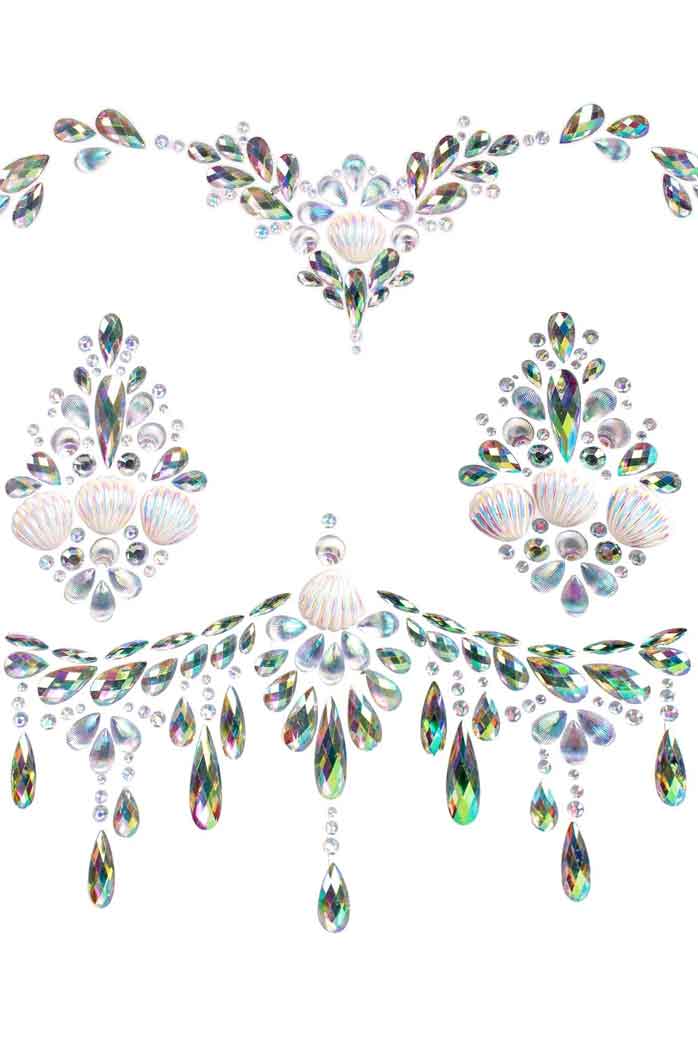 Siren Adhesive Body Jewels Sticker - Clear (One Size)