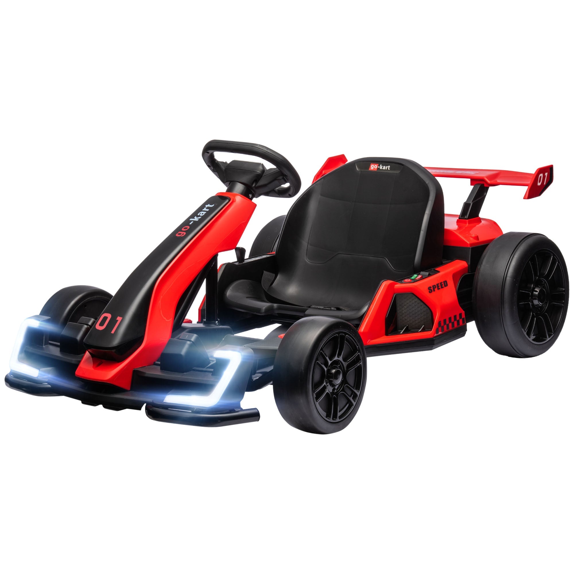 Adjustable Seat Electric Go Kart with Slow Start - 24V, 7.5 MPH