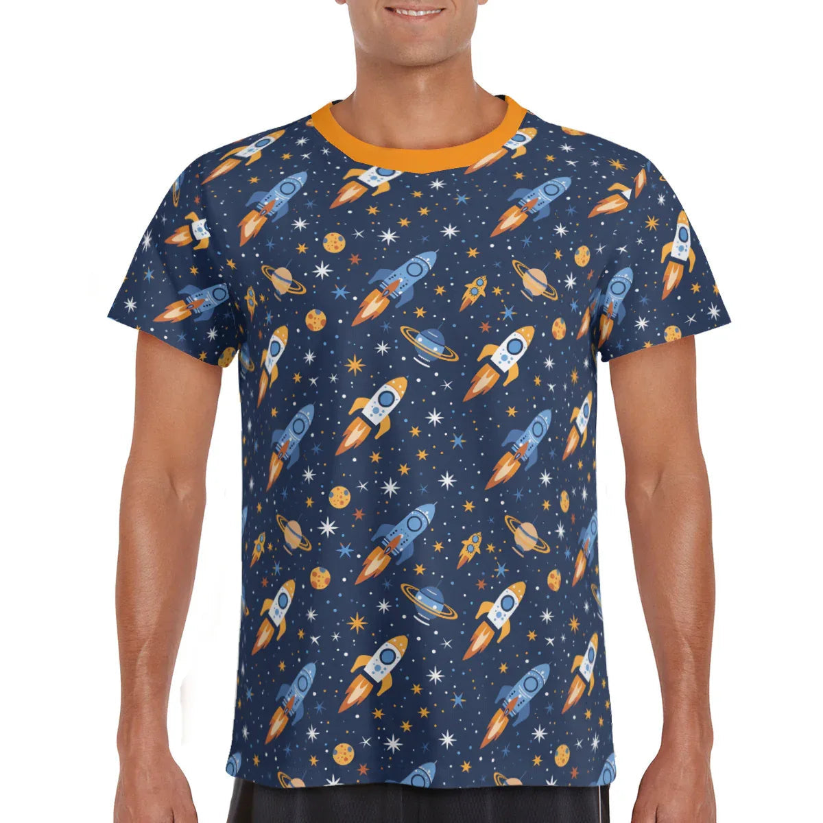 Cute Cosmic Rocket Play Tee