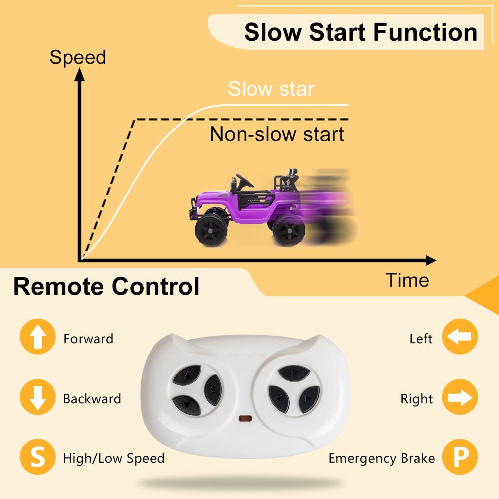 3-in-1 Electric Ride On Car Truck with 3 Speed RC Mode - Supports up to 62lbs