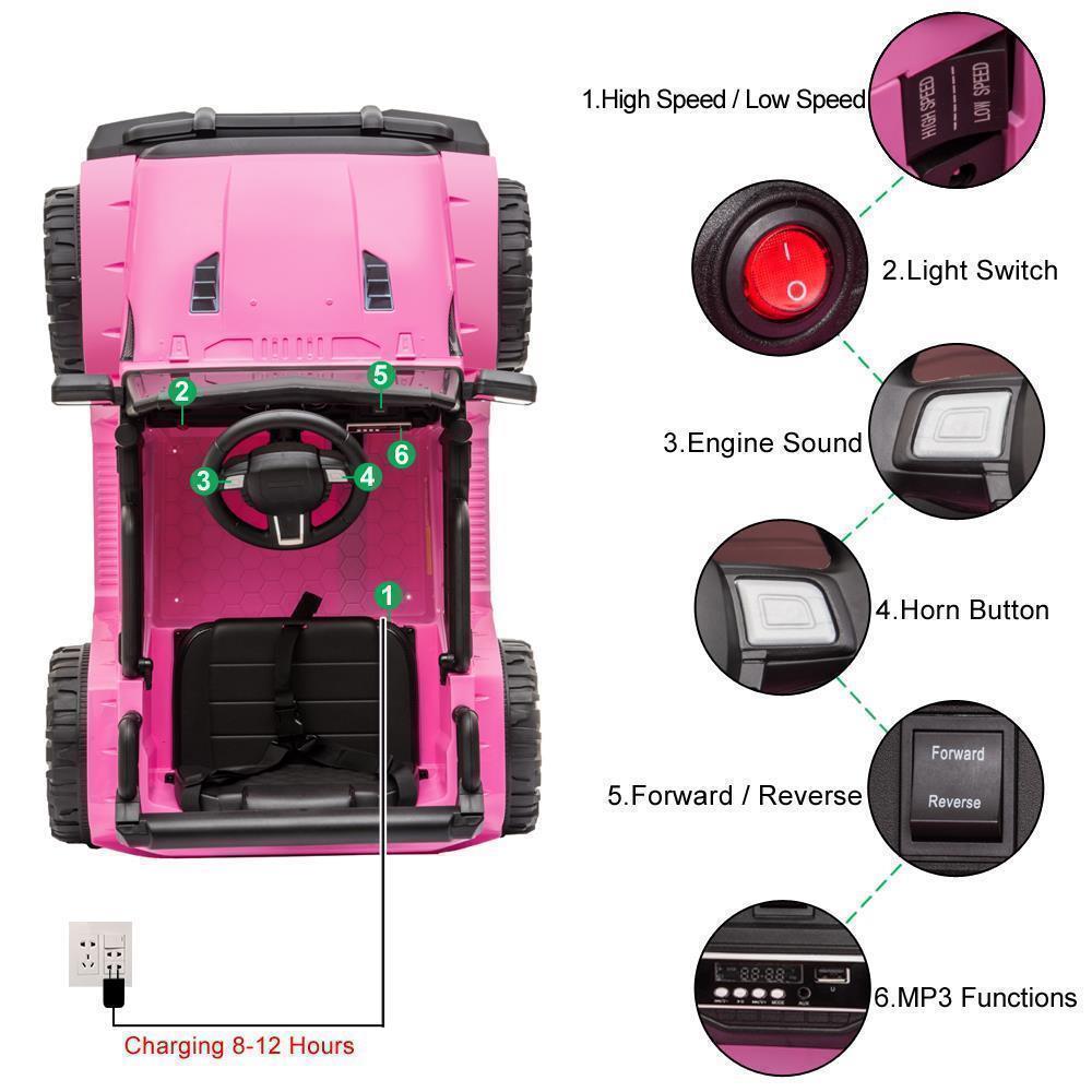 Electric Kids Ride-On SUV with Remote Control, MP3 Player, and LED Lights - 3 Speed Options
