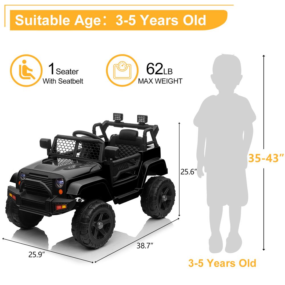 3-in-1 Electric Ride On Car Truck with 3 Speed RC Mode - Supports up to 62lbs