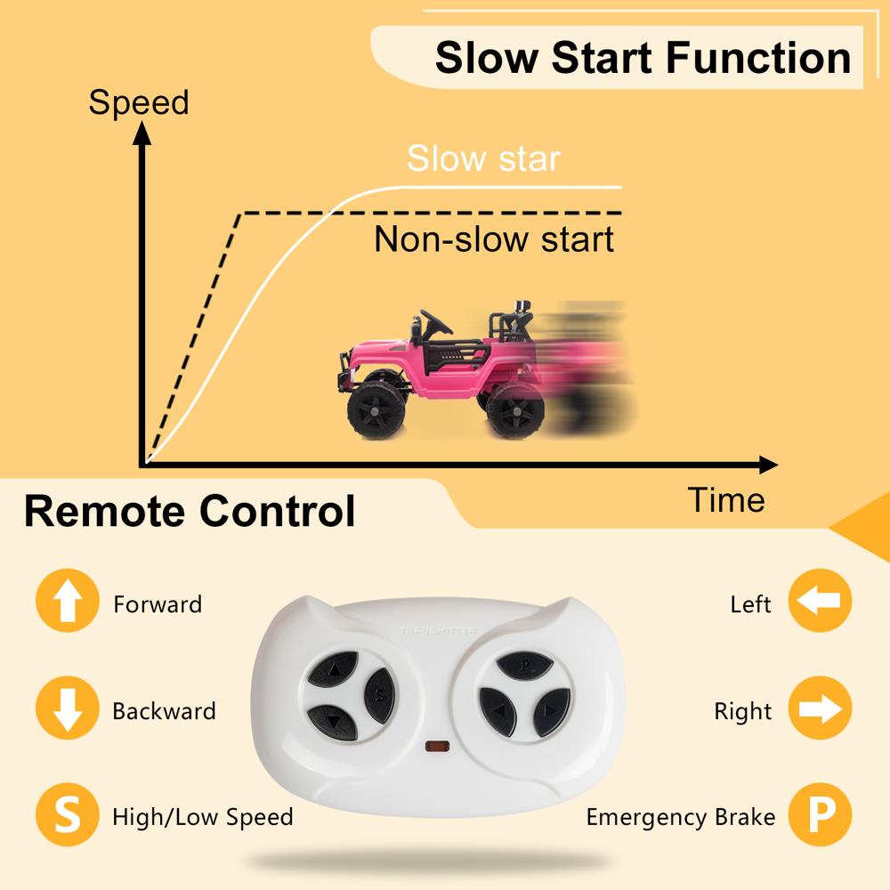 3-in-1 Electric Ride On Car Truck with 3 Speed RC Mode - Supports up to 62lbs