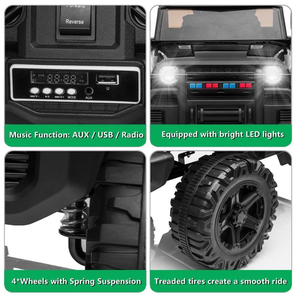 Electric Ride-On Truck for Kids with LED Lights, MP3 Player, and Remote Control
