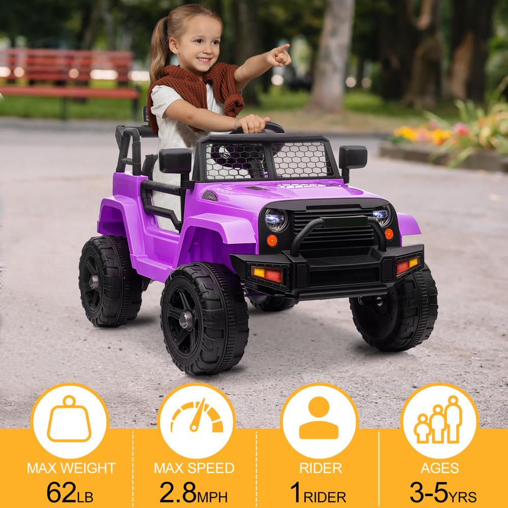 3-in-1 Electric Ride On Car Truck with 3 Speed RC Mode - Supports up to 62lbs