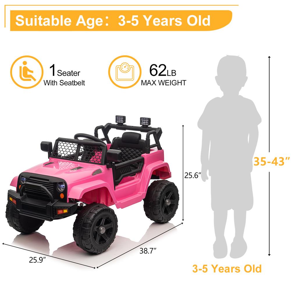 3-in-1 Electric Ride On Car Truck with 3 Speed RC Mode - Supports up to 62lbs