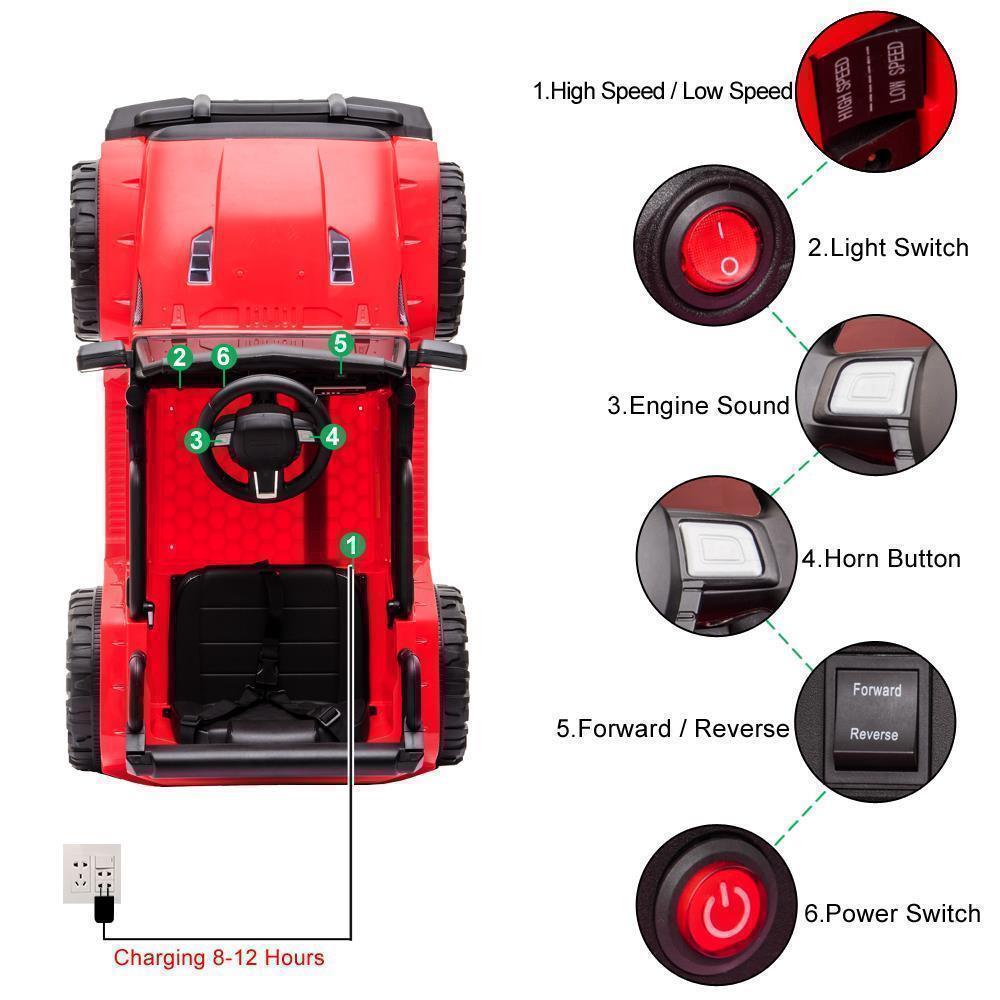 Electric Kids Ride-On SUV with Remote Control, MP3 Player, and LED Lights - 3 Speed Options