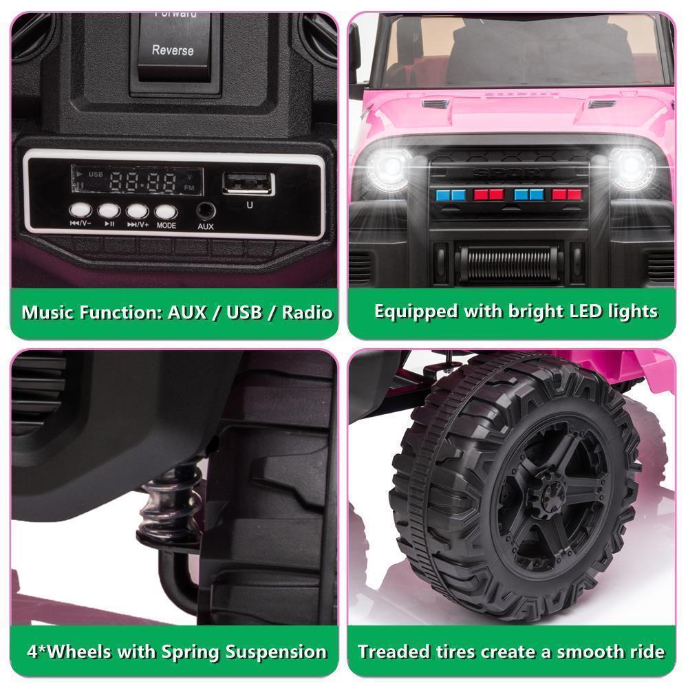 Electric Kids Ride-On SUV with Remote Control, MP3 Player, and LED Lights - 3 Speed Options