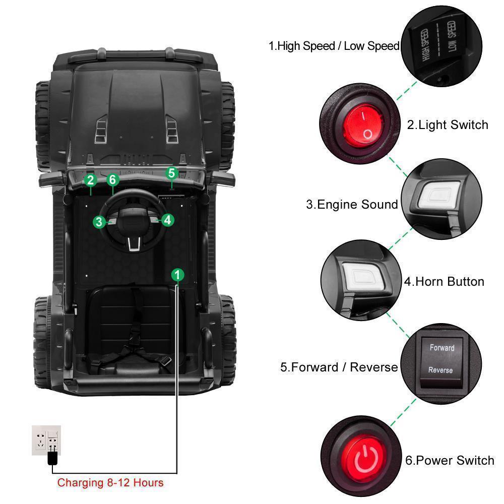 Electric Ride-On Truck for Kids with LED Lights, MP3 Player, and Remote Control