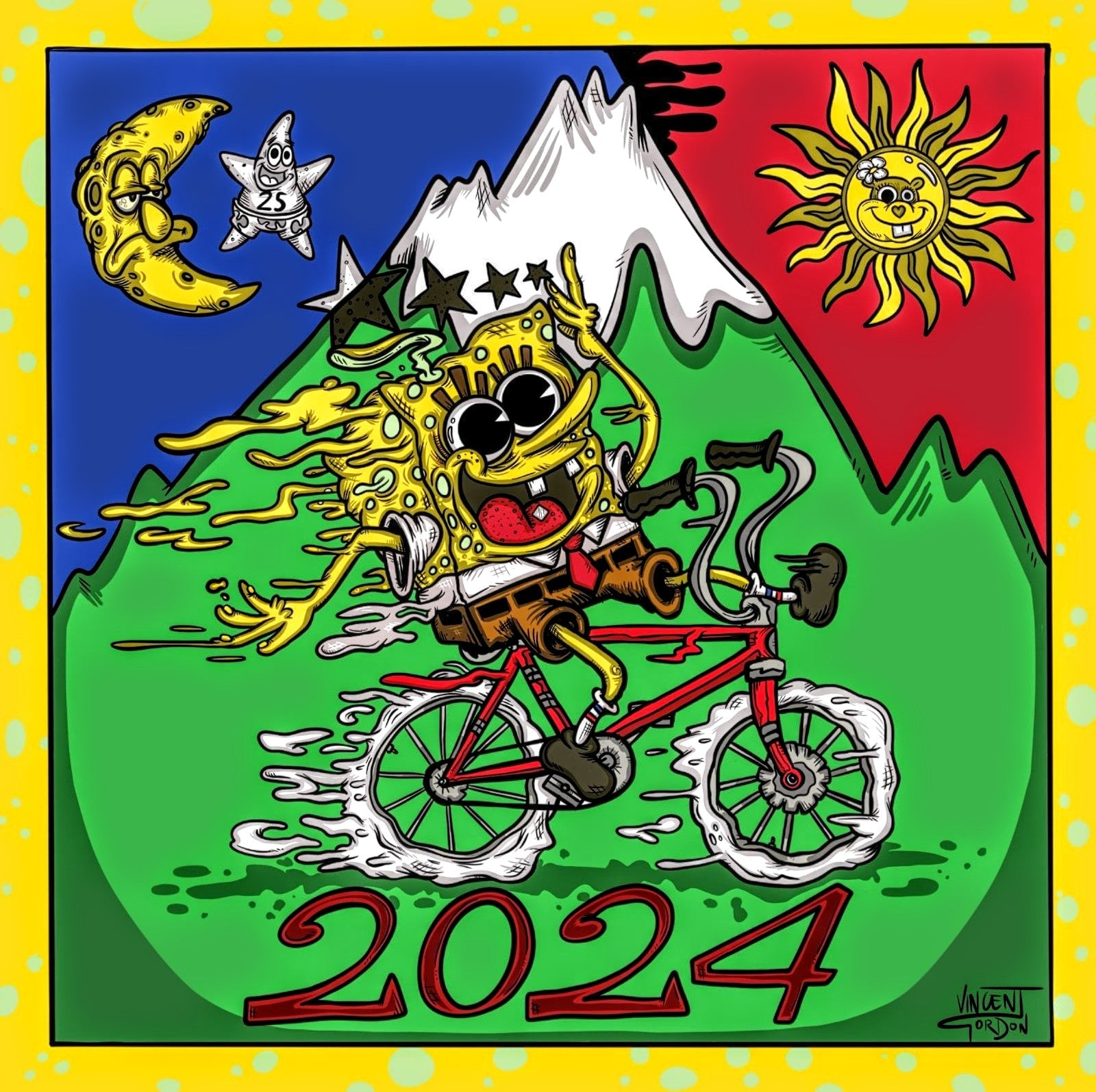 Vincent Gordon “Bike Day 2024 (SpongeBob)” Print