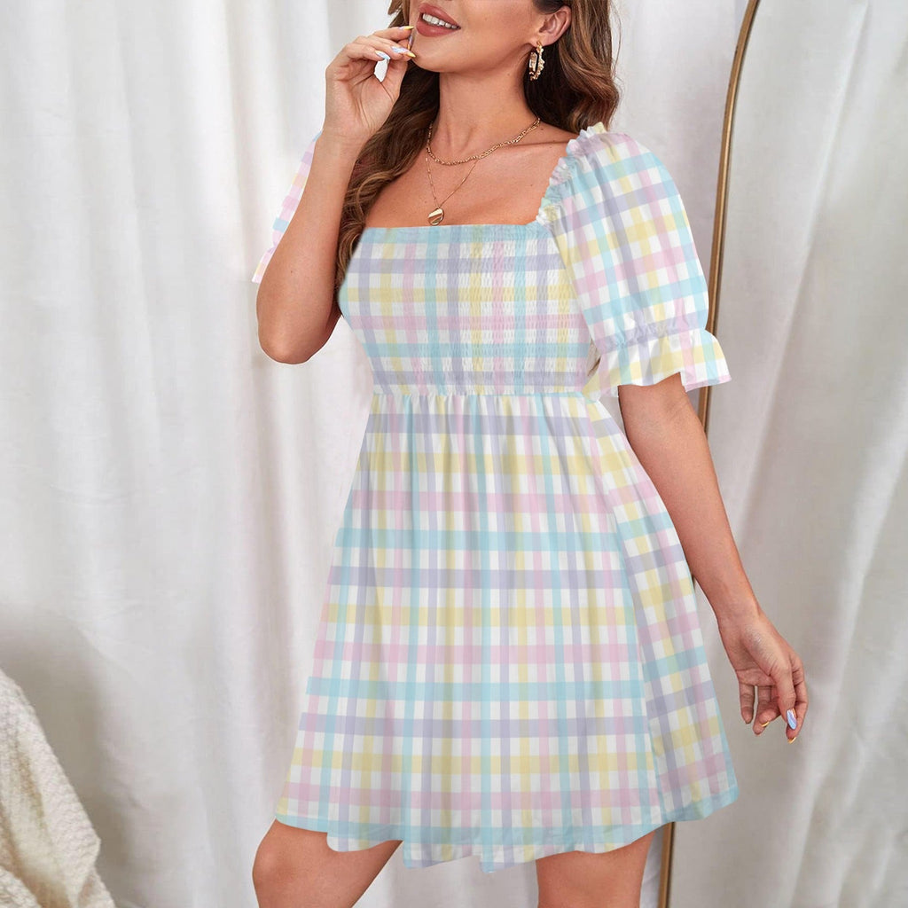 Pretty Unicorn Plaid Sweetheart Dress