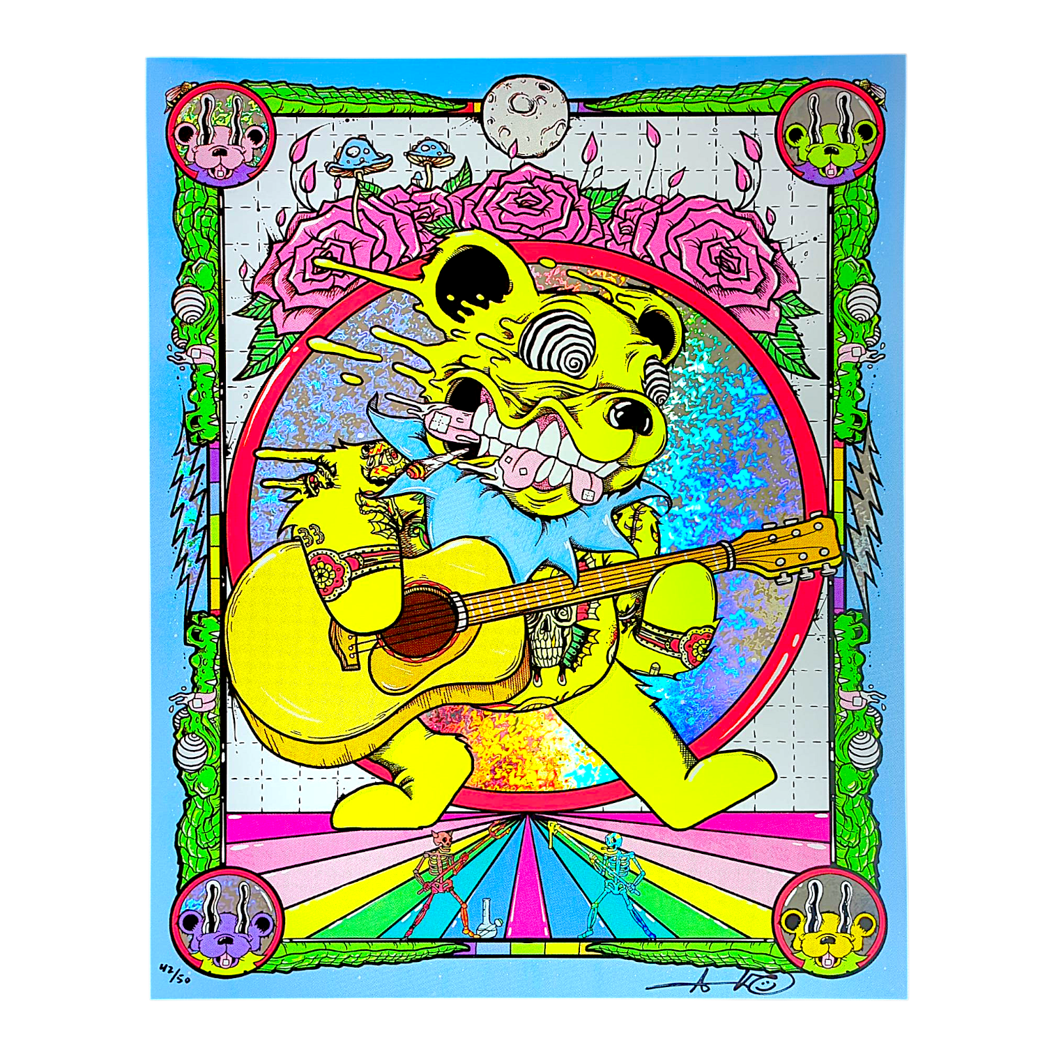 Aaron Brooks "Billy Bear (Sheen Foil)" Print