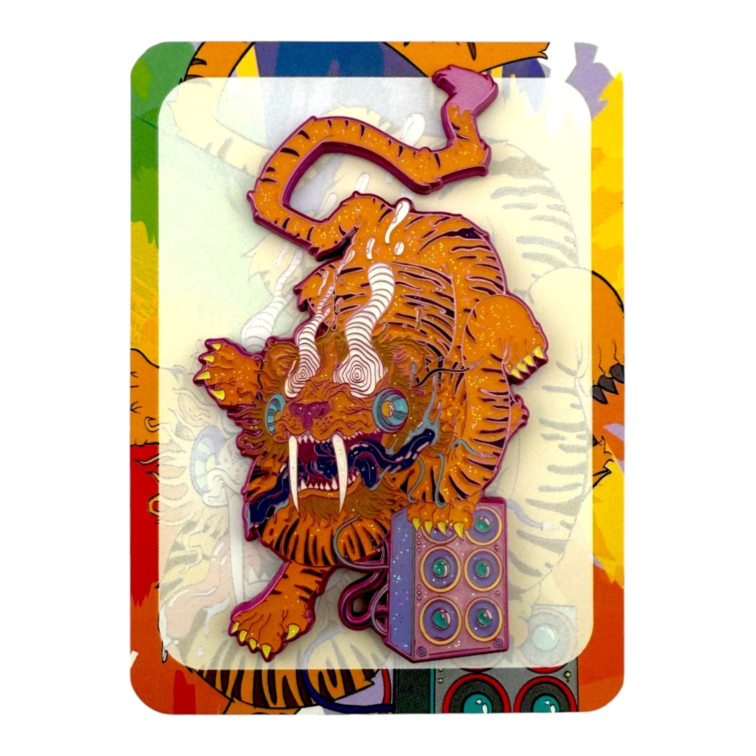 Aaron Brooks "Sabertooth Selekta" Pin (Magenta) Pin