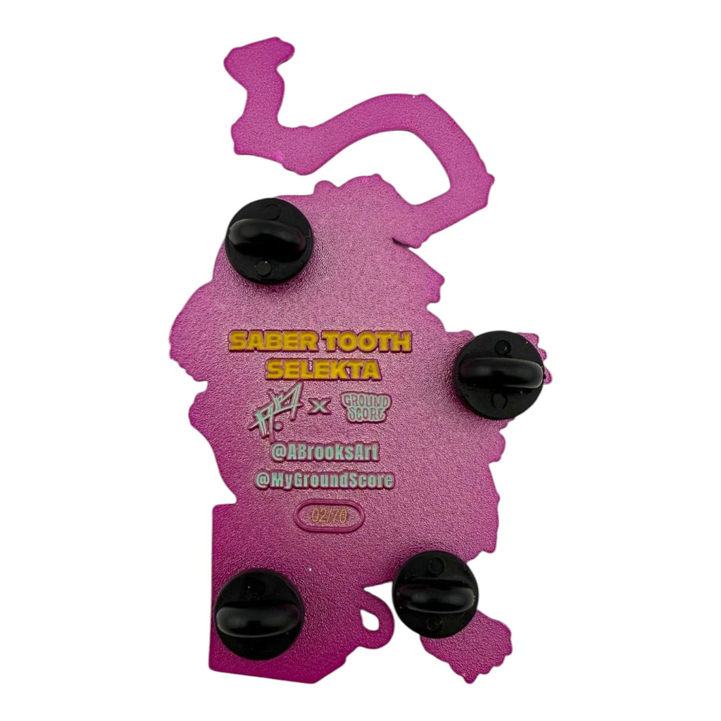 Aaron Brooks "Sabertooth Selekta" Pin (Magenta) Pin