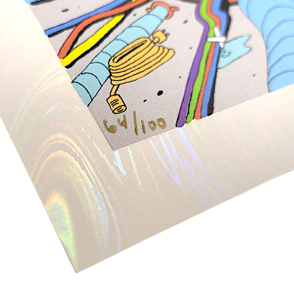 Aaron Brooks x Skully Vibes "Skulls and Faces (White Swirl Foil)" Mini Print