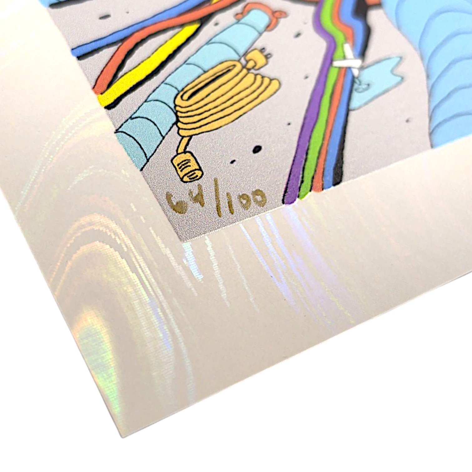 Aaron Brooks x Skully Vibes "Skulls and Faces (White Swirl Foil)" Mini Print