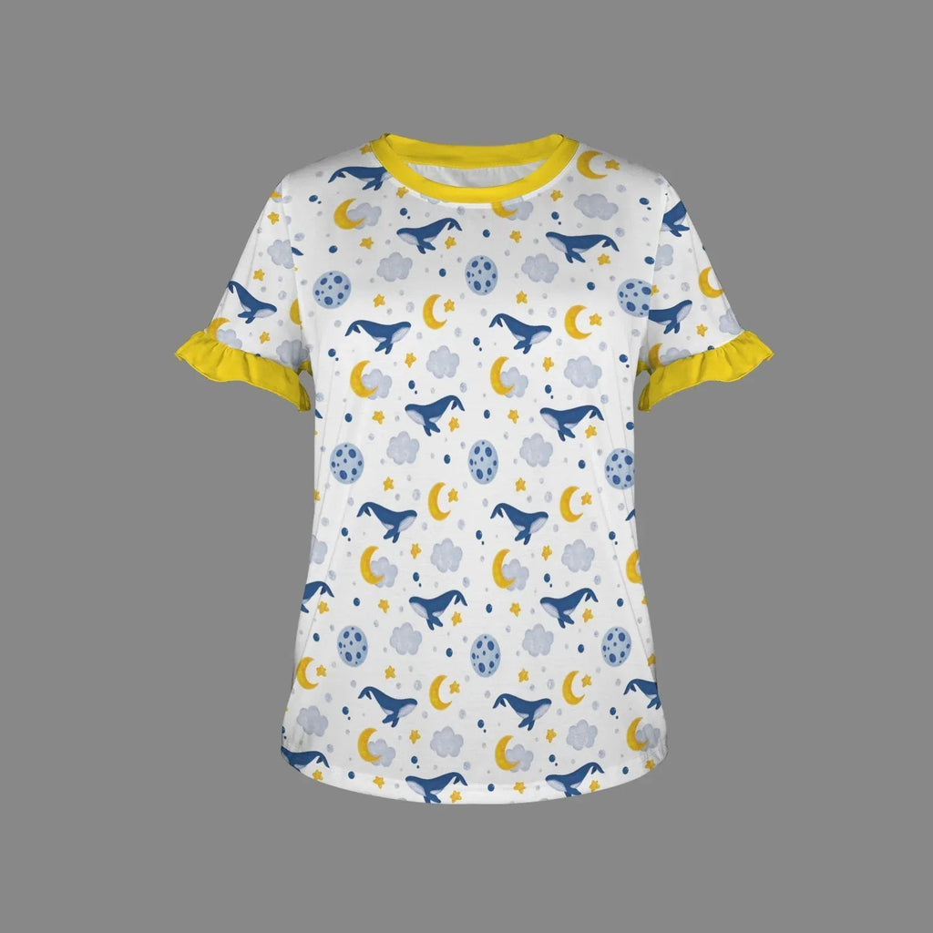 Sleepy Whale Ruffle Play Tee