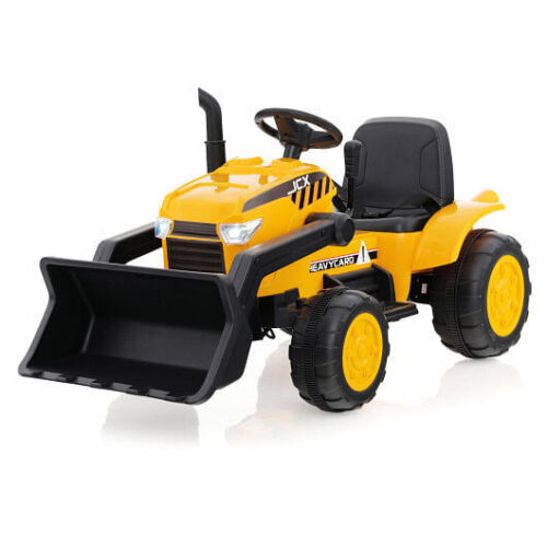 Adjustable Digging Bucket Ride-On Excavator for Kids - 12V Yellow