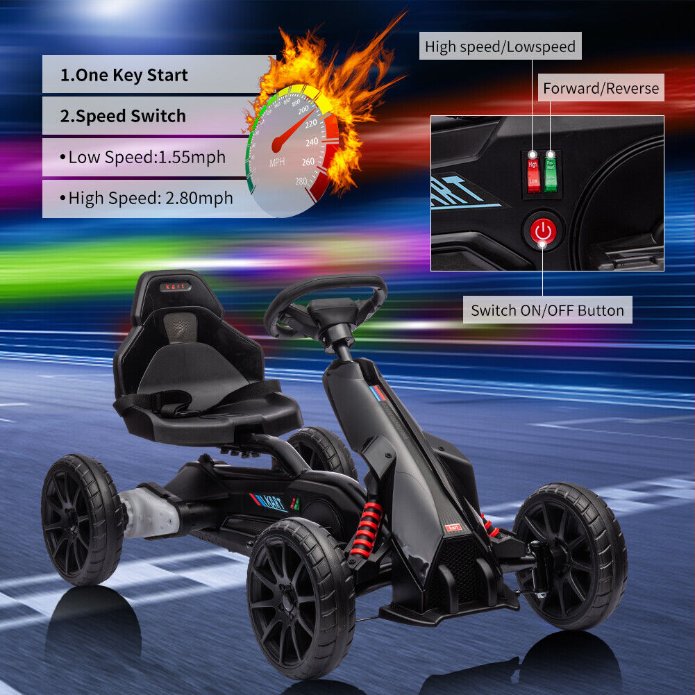 Adjustable Seat 4-Wheel Pedal Go Kart for Kids with Safety Belt