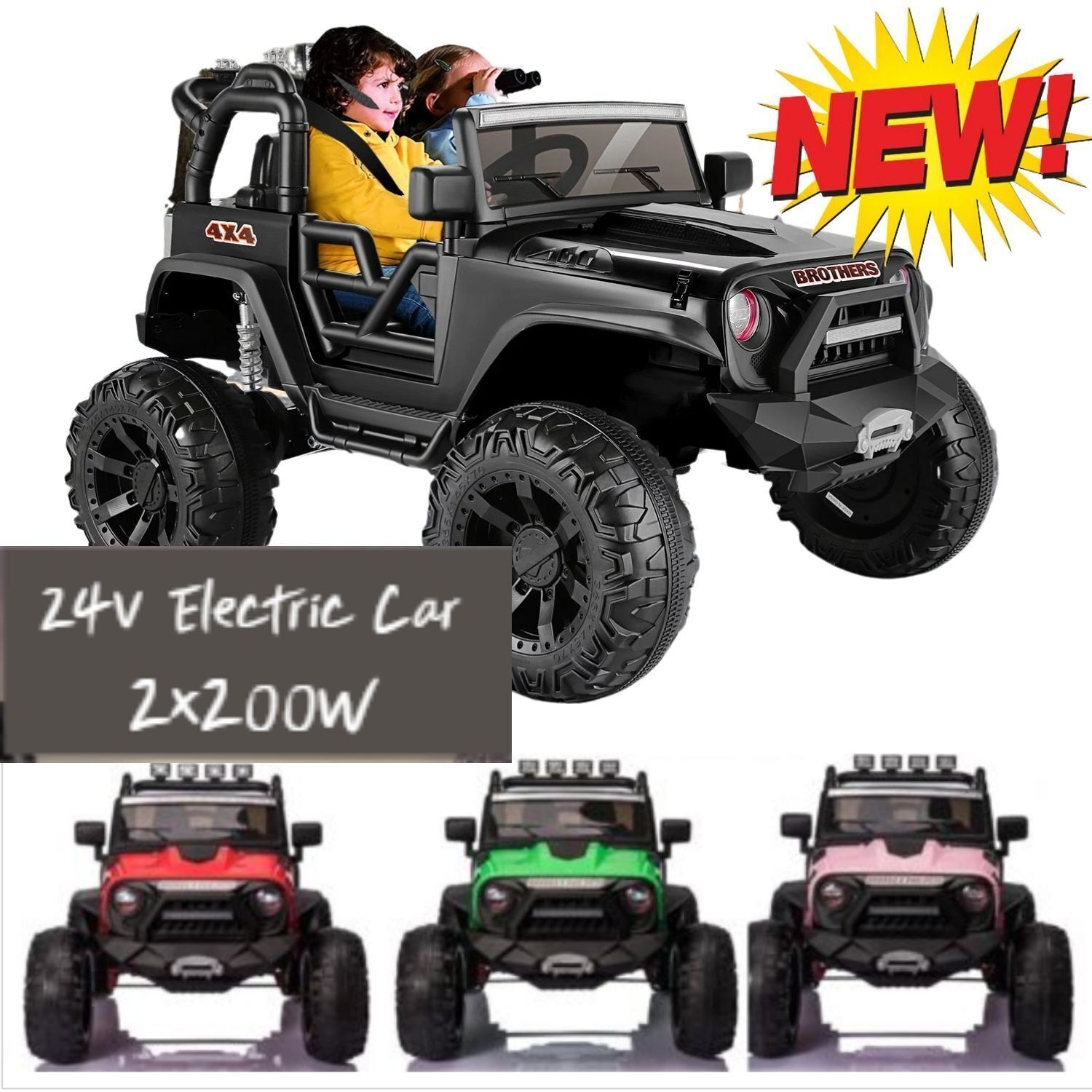400W Electric Ride-On Truck for Kids with Remote Control and MP3 Player - Seats 2