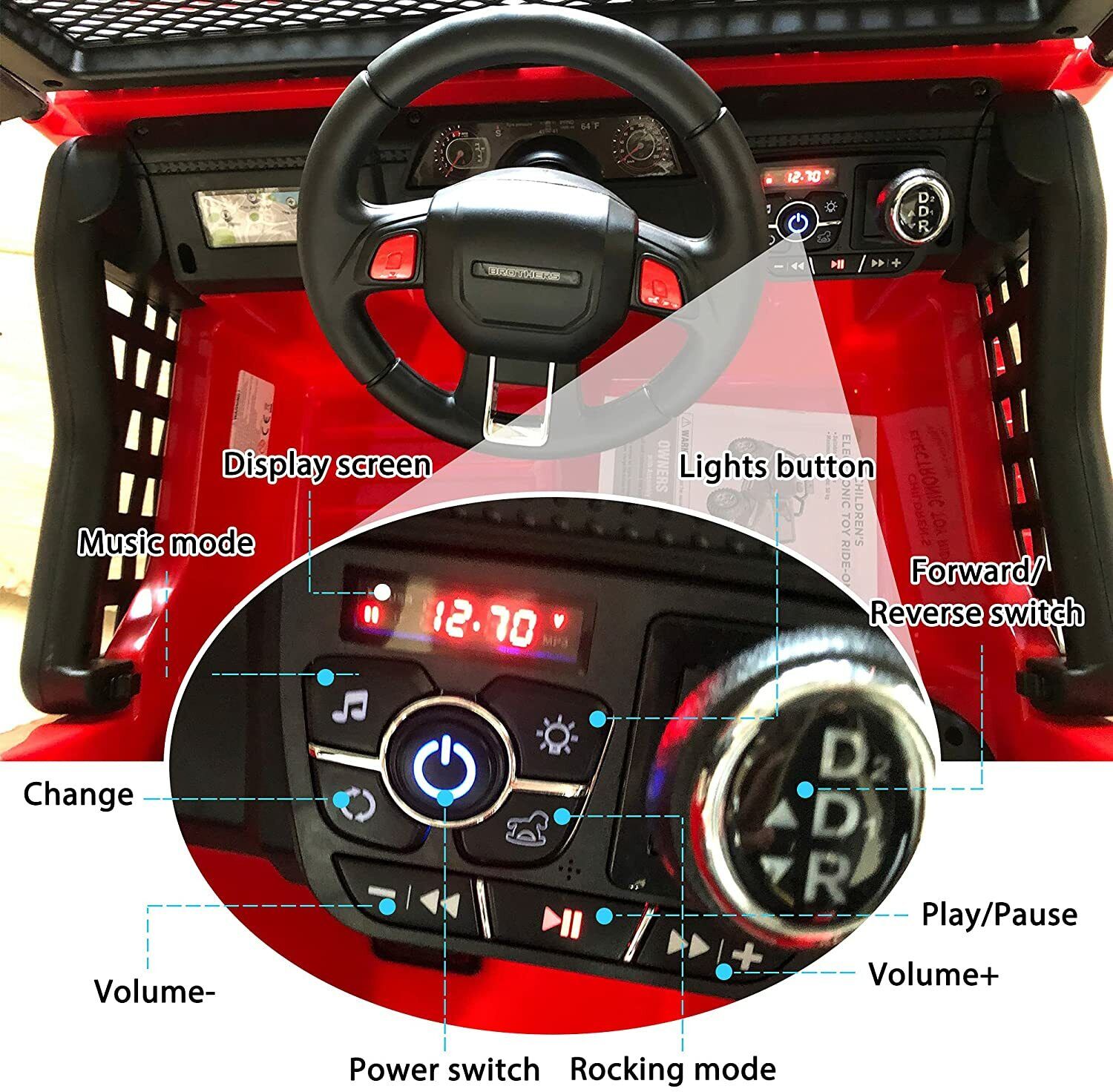 Adventure-Ready 2 Seater Electric Ride-On Jeep for Kids with Remote Control