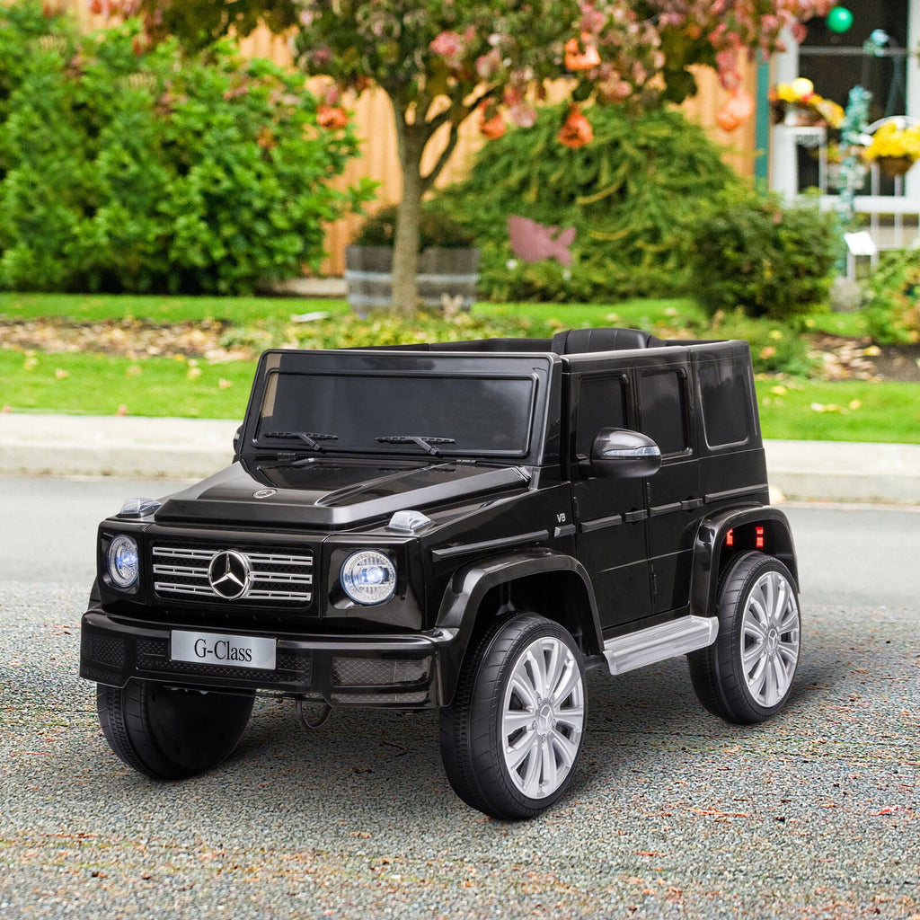 Adventure-Ready Mercedes Benz G500 Electric Kids Car with Headlights & Suspension