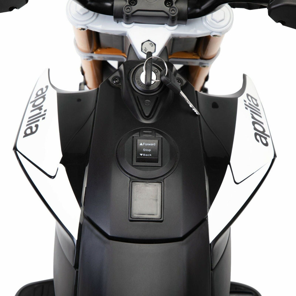 Aprilia Licensed Electric Kids Ride-On Motorcycle with Training Wheels - 12V Battery Powered