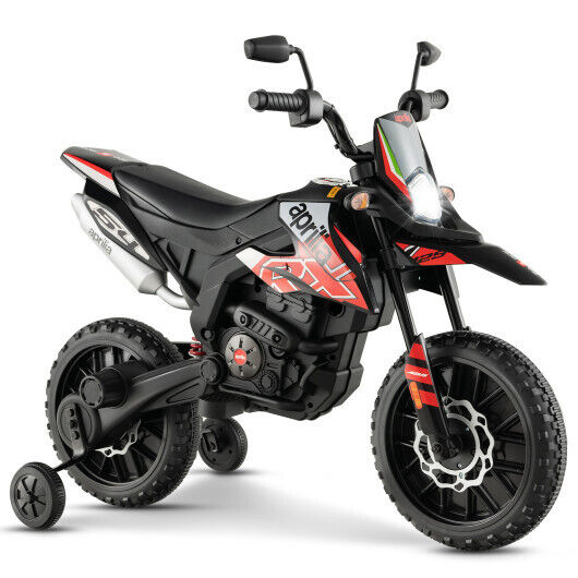 Aprilia Licensed Kids Ride On Motorcycle with 2 Training Wheels - Red, Built to Last