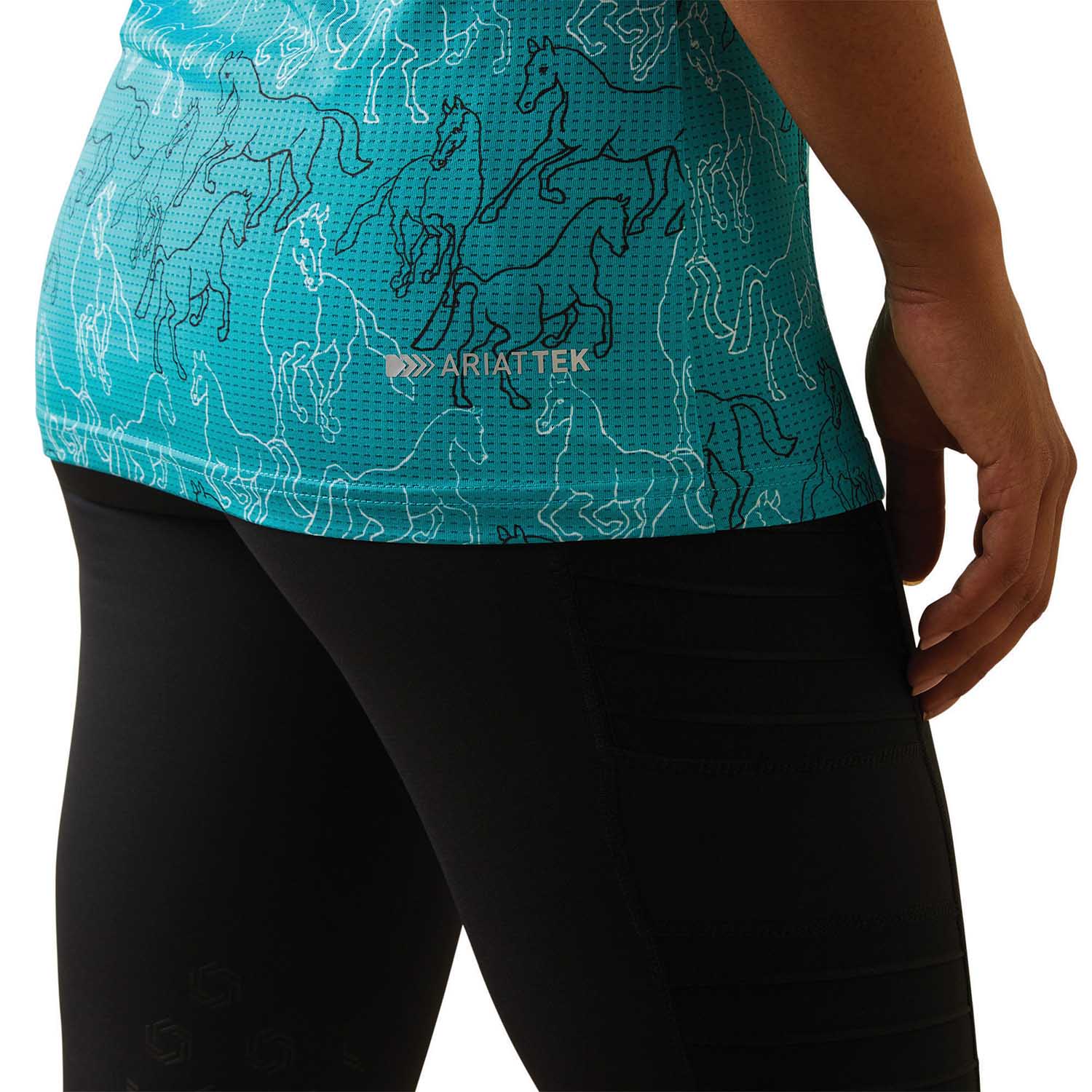 Ariat Women's Motif Polo Shirt, Viridian Green