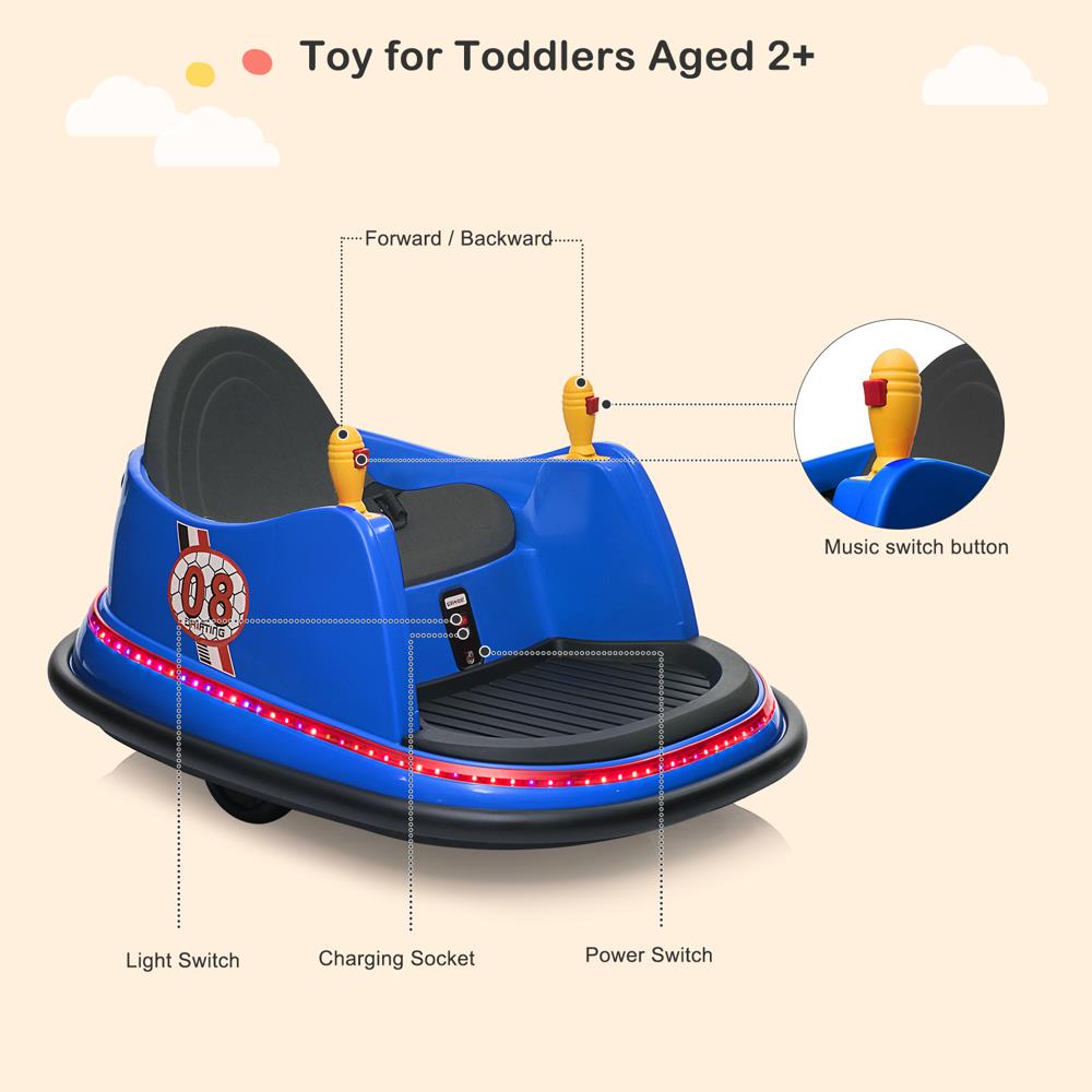 ASTM-certified Electric 6V Ride On Bumper Car for Kids with Remote Control