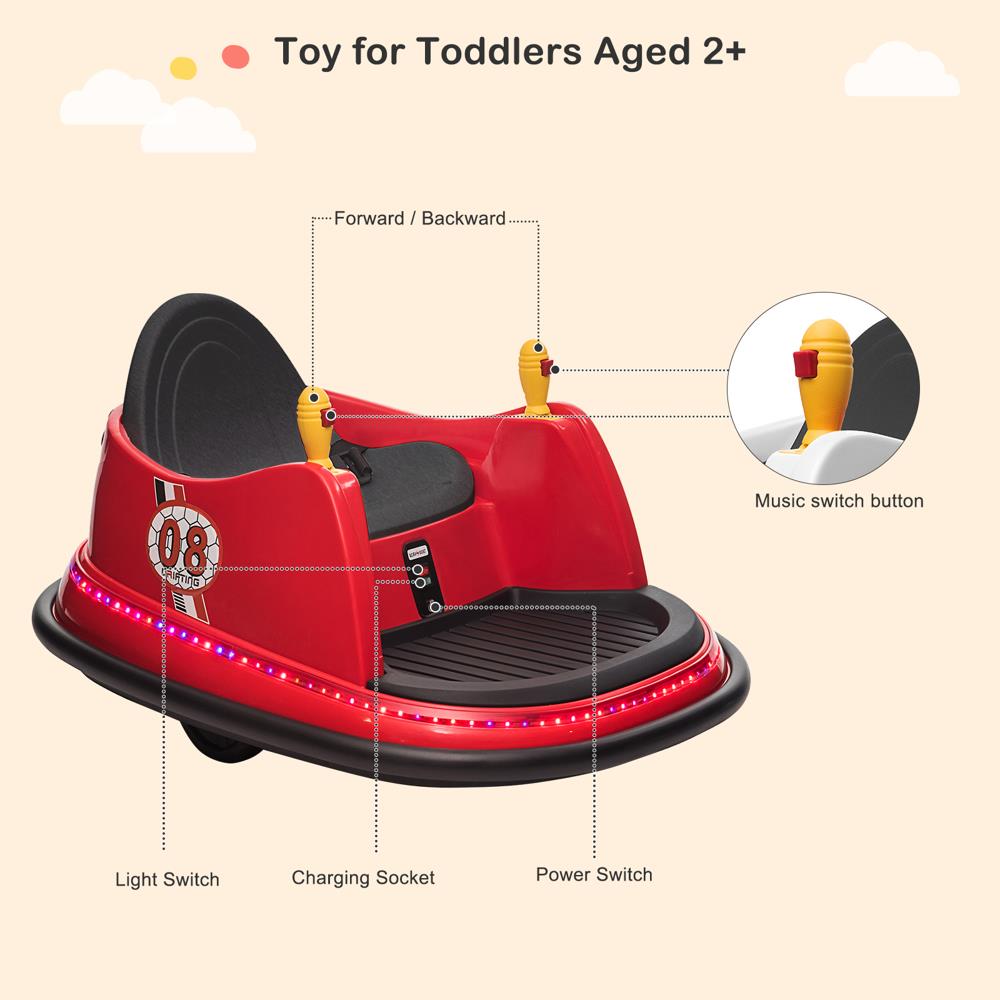 ASTM-certified Electric 6V Ride On Bumper Car for Kids with Remote Control