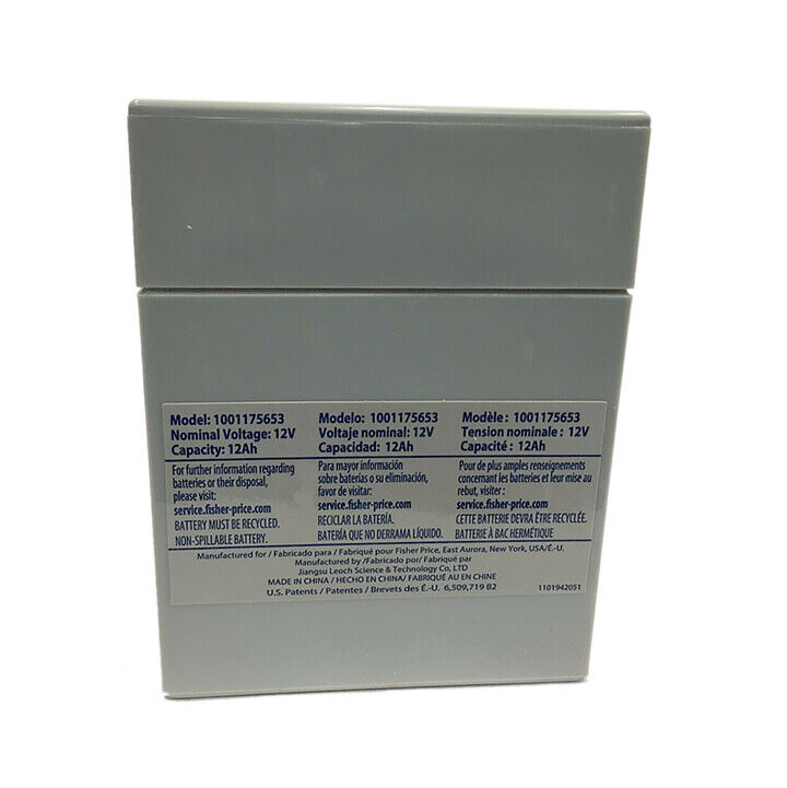 Authentic 12V Grey Battery for Power Wheels 00801-1869 - Long-Lasting Performance Guaranteed
