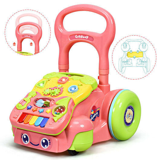 Baby Sit-to-Stand Learning Walker in Pink - Encourages Early Development