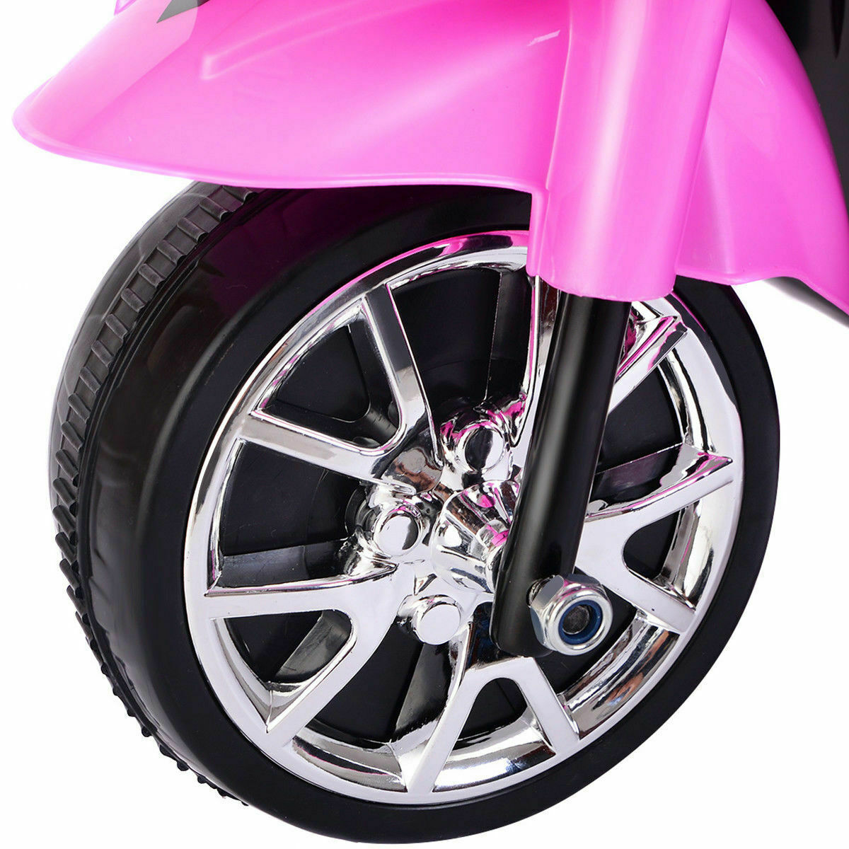 Babyjoy 6V Pink Electric Ride-On Motorcycle for Kids with 3 Wheels