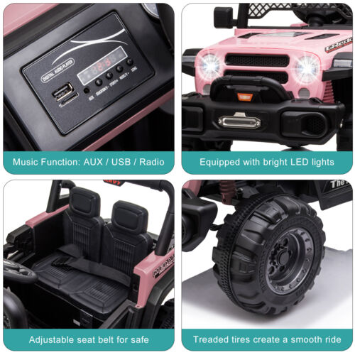 BBH-016 Dual Drive 12V 4.5A.h 2.4G Remote Control Off-road Vehicle in Pink
