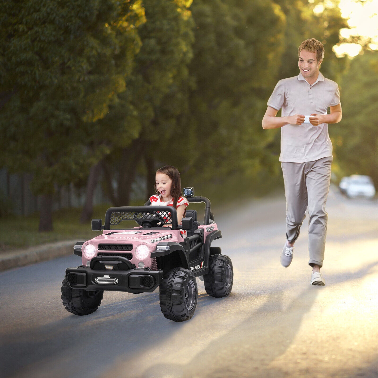 BBH-016 Dual Drive 12V 4.5A.h 2.4G Remote Control Pink Off-Road Vehicle