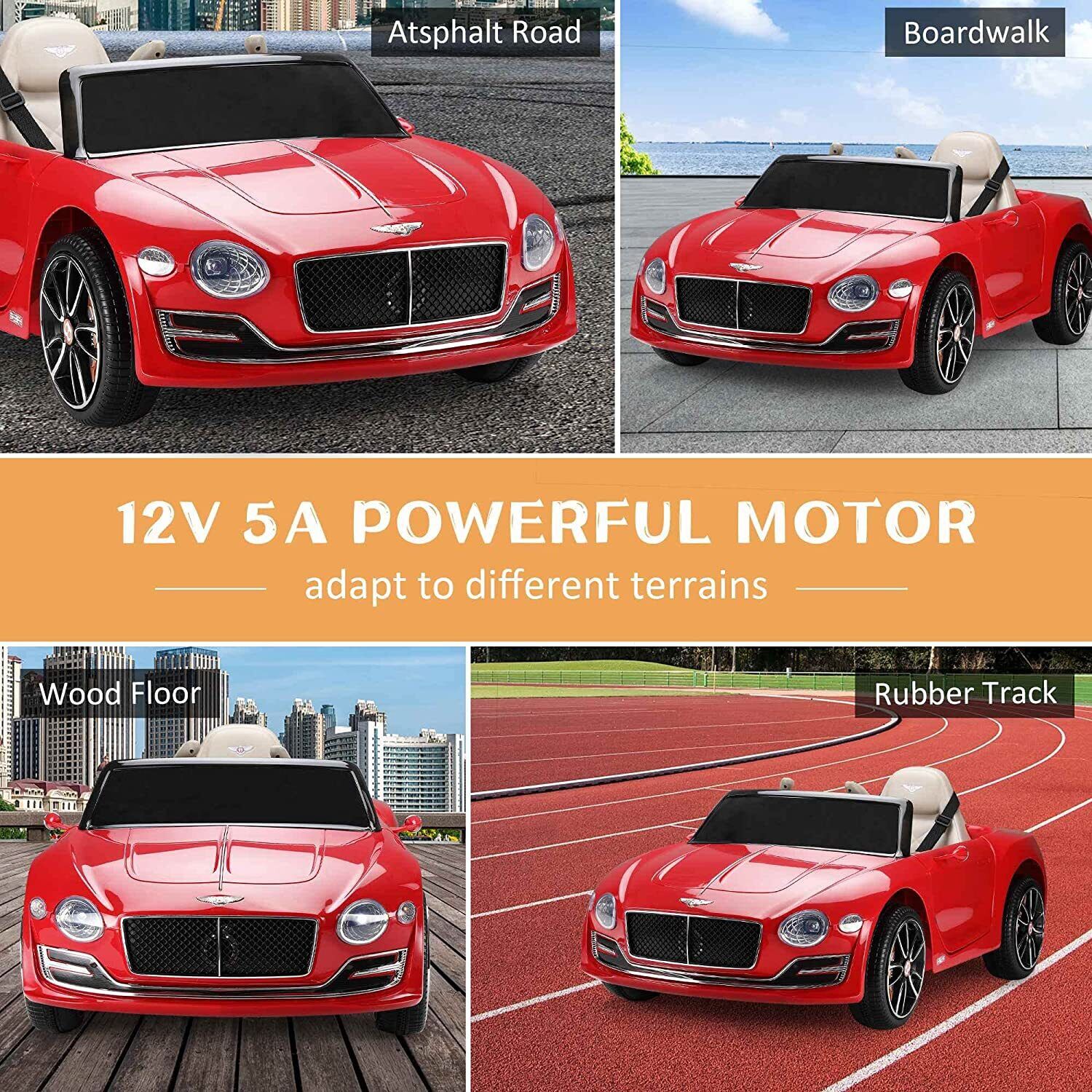 Bentley Kids Ride On Electric Toy Car with Remote Control and LED Lights - Perfect Gift for Young Drivers
