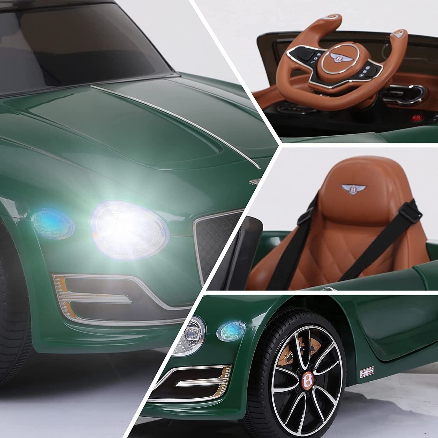 Bentley Licensed 12V Electric Ride On Car for Kids - Green