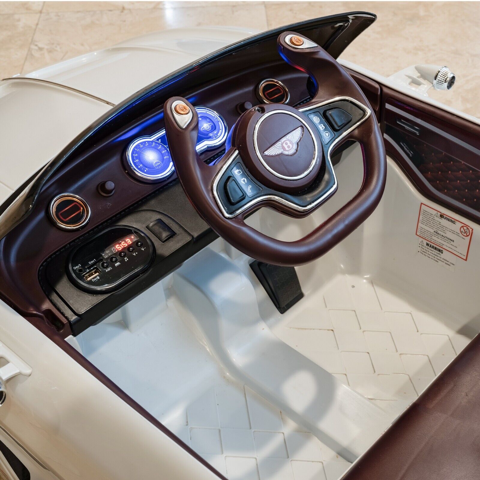 Bentley Style 12V Electric Ride-On Car with Remote Control and LED Lights for Kids