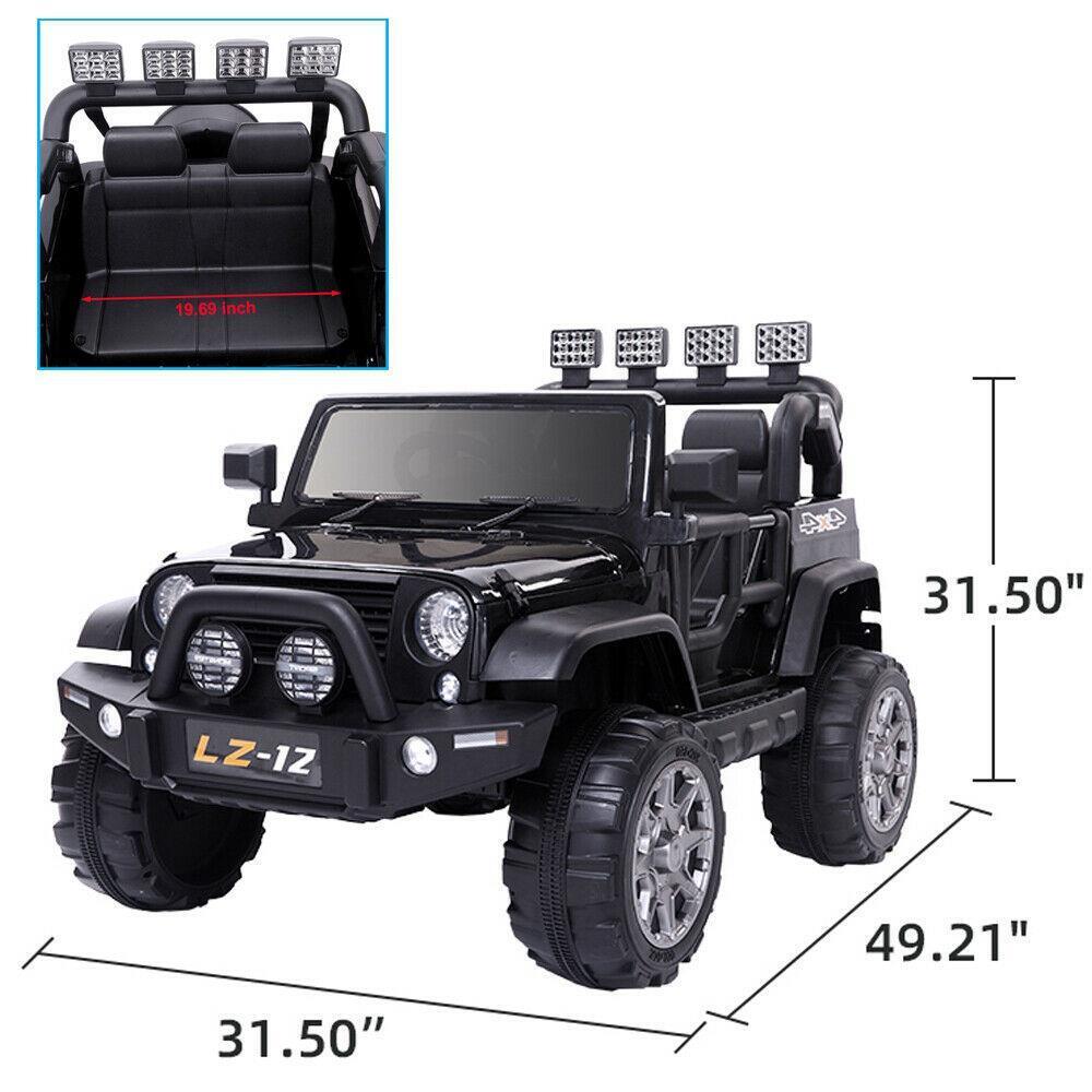 Black Electric 12V Kids Ride On Car with Remote Control and Music