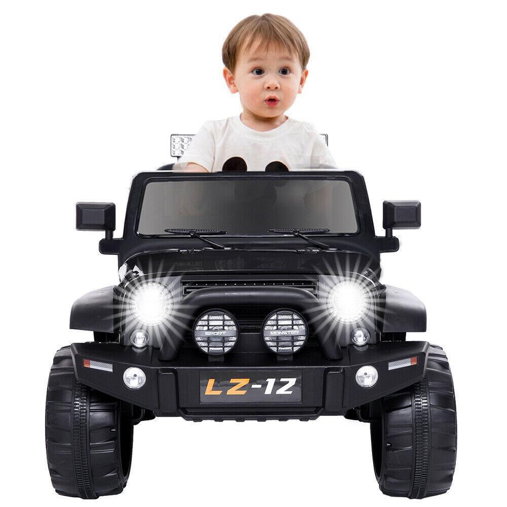 Black Electric 12V Kids Ride On Car with Remote Control and Music