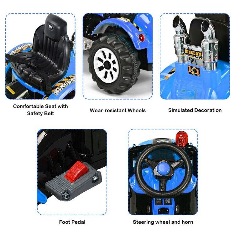 Blue 12V Battery-Powered Children's Dumper Truck for Endless Playtime Fun