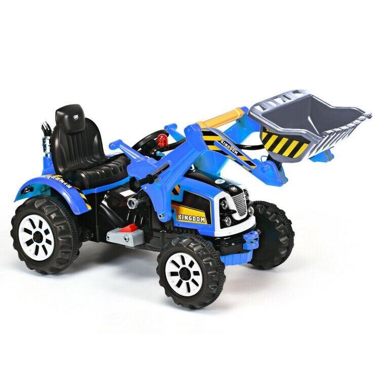 Blue 12V Battery-Powered Children's Dumper Truck for Endless Playtime Fun