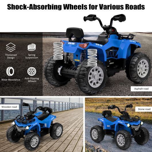 Blue 12V Kids Ride On ATV with MP3 Player and Headlights - Long-Lasting Fun for Little Adventurers