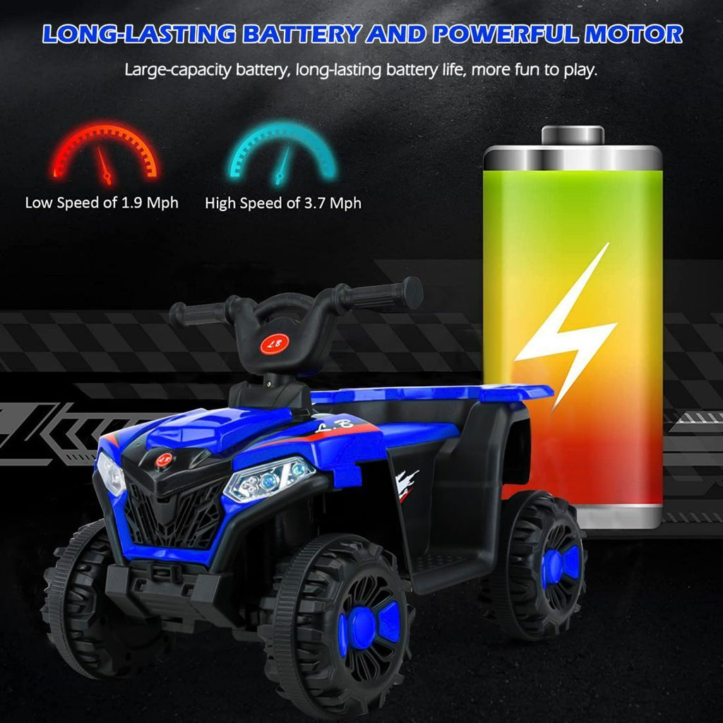 Blue 6V Battery-Powered Kids' ATV Ride-On Car