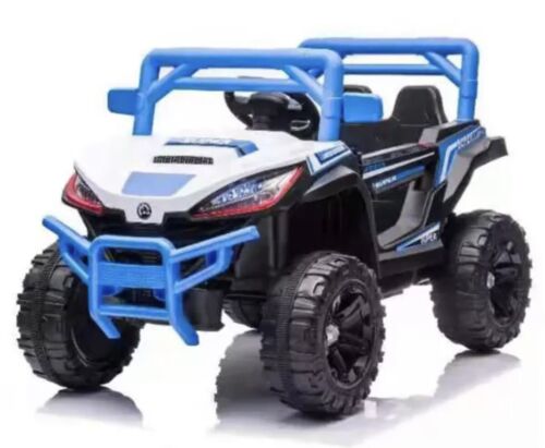 Blue UTV Ride On Car for Kids with Remote Control and Sound Effects